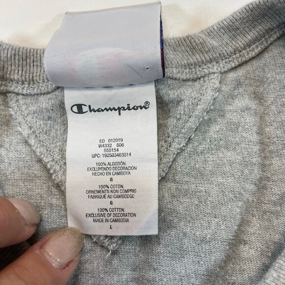 Champion 100 Year Anniversary Embroidered Logo T-Shirt Gray Men's Large - Picture 7 of 9